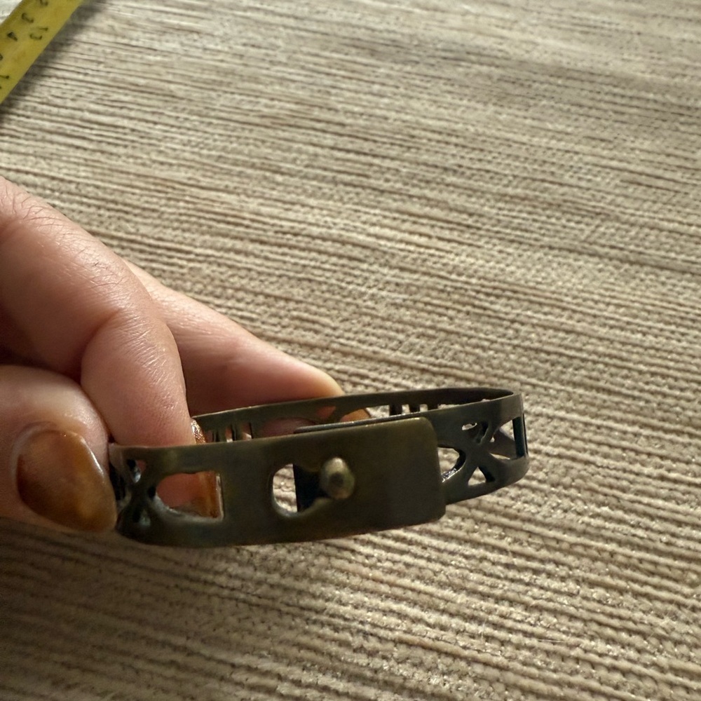 Dark Gold Geometric Cuff Bracelet - Picture 4 of 6